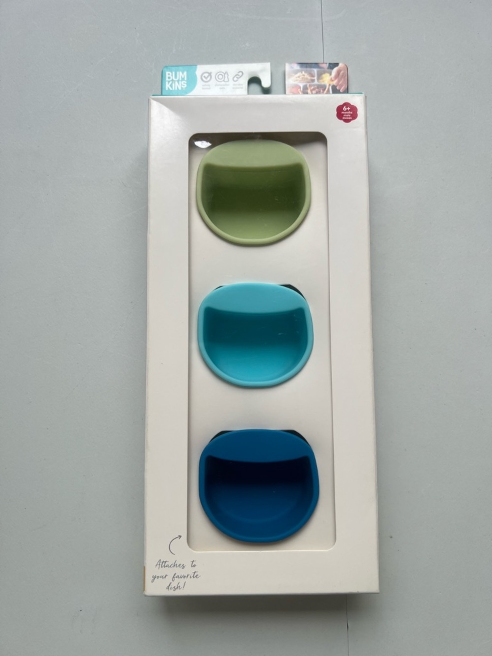 Bumkins Baby Silicone Little Dippers, Attaches to Bowls, Dishes and Plates.